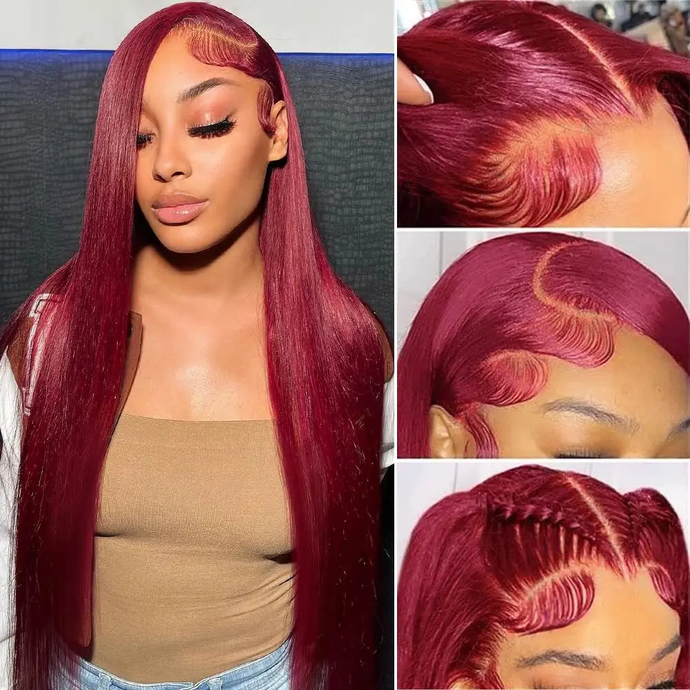 Burgundy Lace Front Wig Human Hair