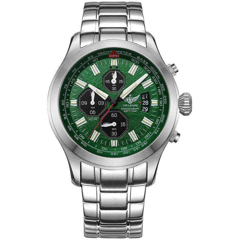Yelang Watch For MAN Three Eyes Six Needles Quartz Watch Japan OS00 Movement Diving Watch 100M Professional Waterproof Reljo