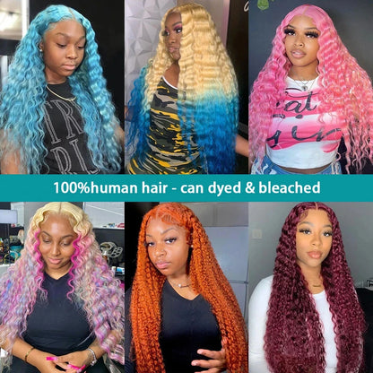 Curly blonde human hair lace frontal wig