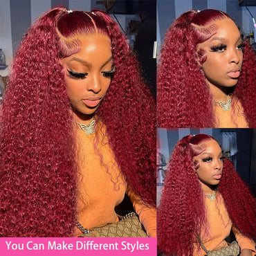 Colored Burgundy Hd Lace Frontal Human Hair