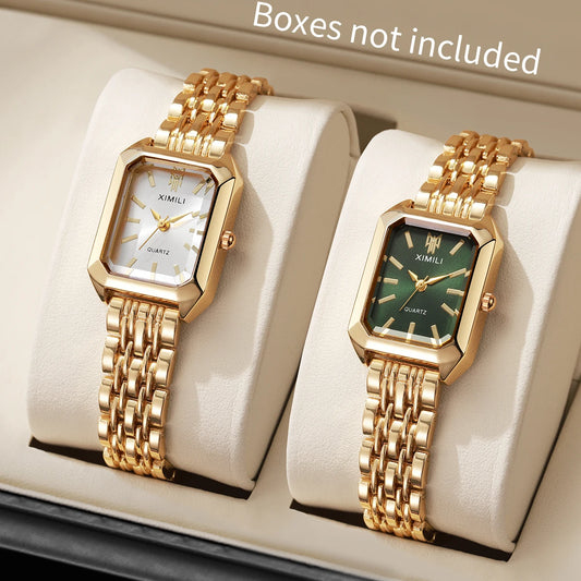 1/2/4PCS Luxury Women Watches Fashion Rectangle Woman Quartz Watch Band Wristwatches Reloj Mujer（Without Box）