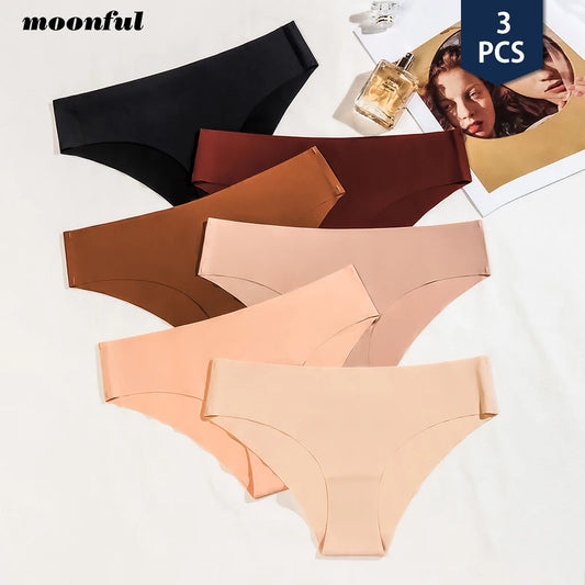 3 Pcs Set Seamless Panties for Women Sexy Underwear Solid