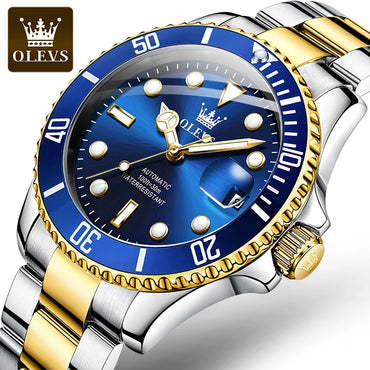 OLEVS 6650 Men Watch Classic Original Automatic Mechanical Watch For Man Zircon Scale  Waterproof LuminousReloj