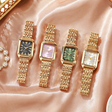 1/2/4PCS Luxury Women Watches Fashion Rectangle Woman Quartz Watch Band Wristwatches Reloj Mujer（Without Box）
