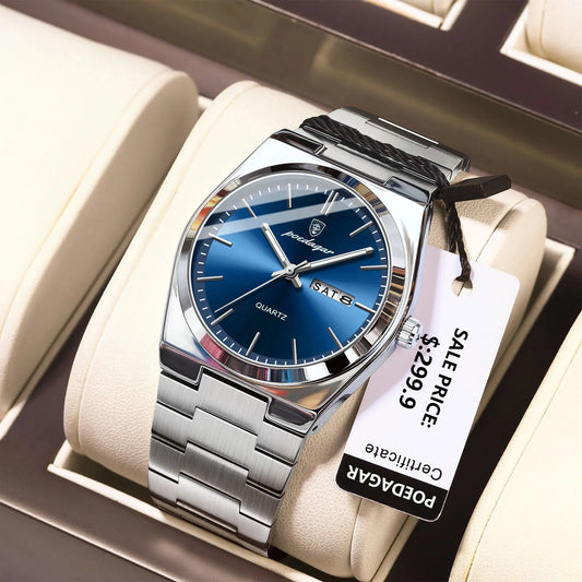 POEDAGAR Luxury Watches For Men  Waterproof Luminous Man Watch Date Week Fashion Casual Men's Quartz Watch Reloj